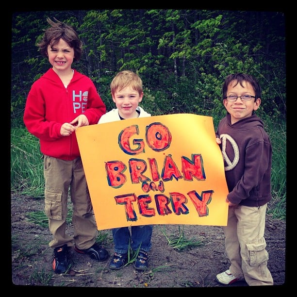 Cheering on Uncle Brian and our good friend Terry Kelly as they STORM THE TRENT for The Isaac Foundation. Storm the Trent is a 75 km Mountain Bike, Canoe, and Running challenge. And they've raised close to $4000 already!  Go Team!