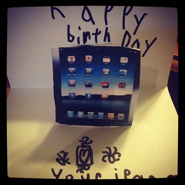 My Birthday Card From The Boys (after they left my iPad on the train in NYC!). Cute!  For the record, iPad is still gone :-(