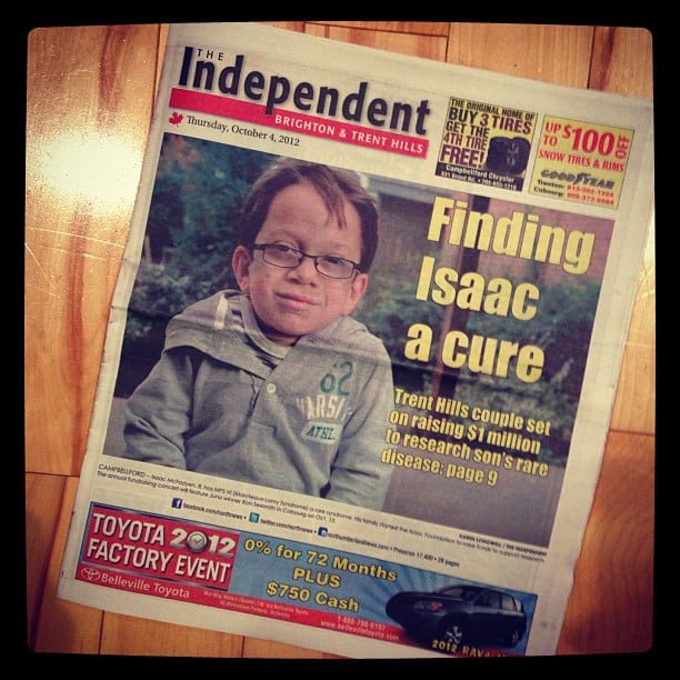 Still, and always will be, surreal to see my son on the front page of the newspaper. #projectonemillion