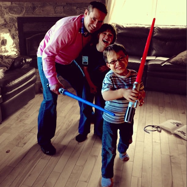 Epic Light-Saber, super-duper Jedi battle with the boys!  If this doesn't make my heart monitor go off, nothing will :-)