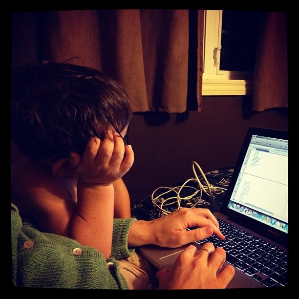 Isaac - reading over the Gala for a Cure attendance list and getting excited about the people he loves coming on Saturday!