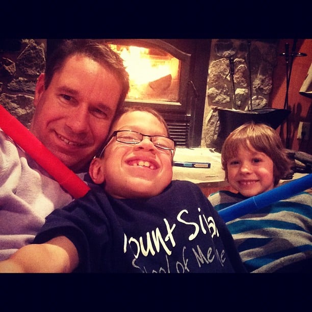 Finally...a quick moment with the boys after a long, busy, and stressful day. #perspective