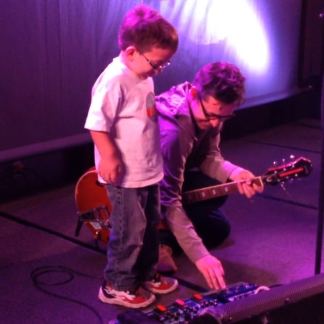 Sound check with Isaac and @dannymichelmusic!  So cute :-)
